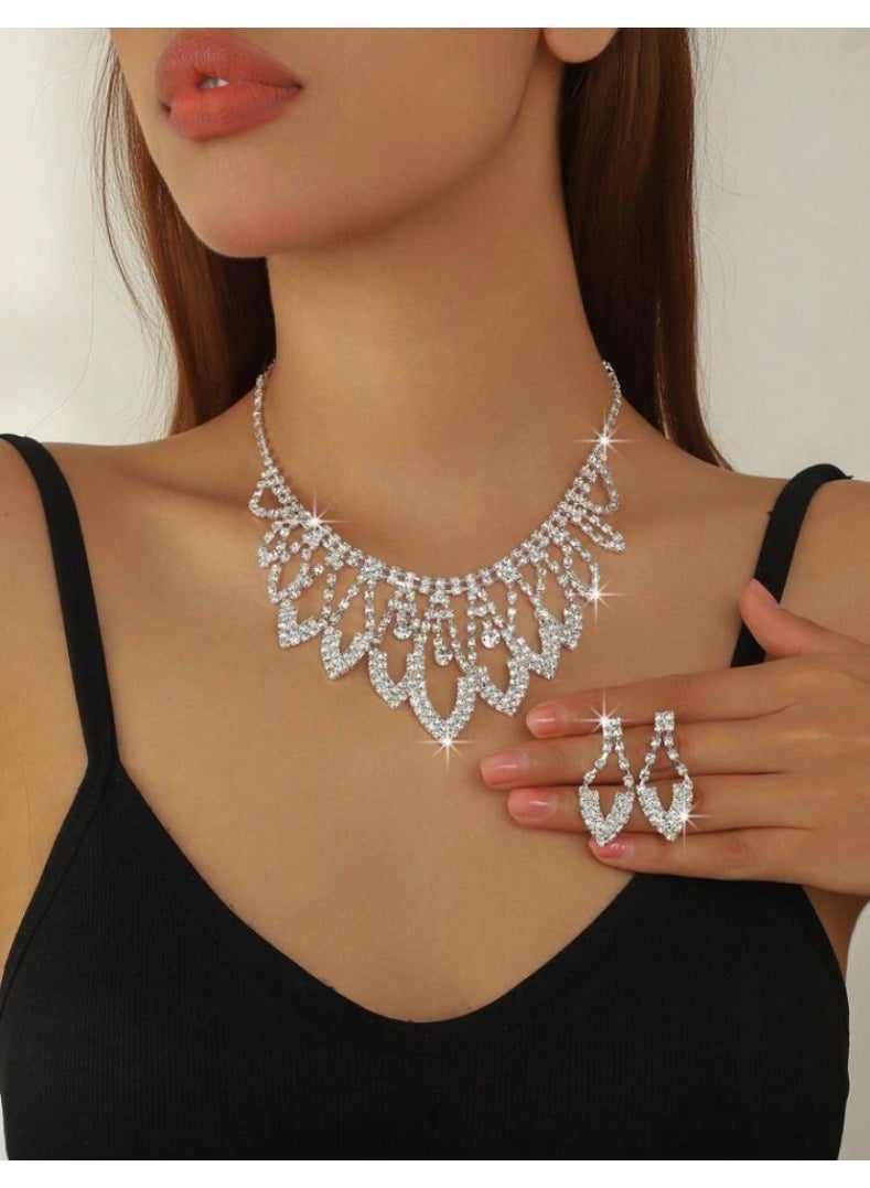 JewelryPalace Amazing Trendy Women's Zirconia Necklace And Earrings Jewellery Set  - Image 1