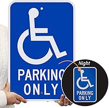 SmartSign SmartSign Basics Handicap Parking Only Sign | 12" x 18" Engineer Grade Reflective ACM - Image 1