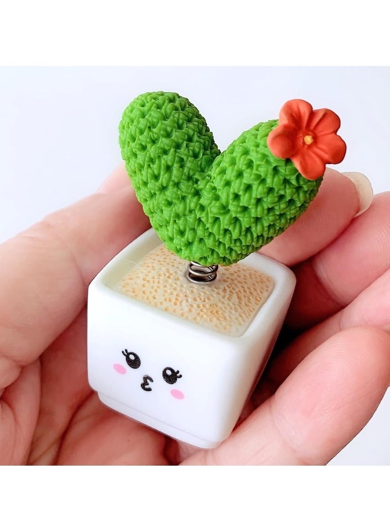 general 4 Pack Funny bobble head cactus statue letters LOVE miniature cactus potted plant plants flowers simulation cactus statue decorations bonsai decorations car dashboard decorations home office decor gifts - Image 3