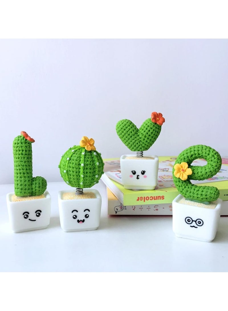general 4 Pack Funny bobble head cactus statue letters LOVE miniature cactus potted plant plants flowers simulation cactus statue decorations bonsai decorations car dashboard decorations home office decor gifts - Image 4
