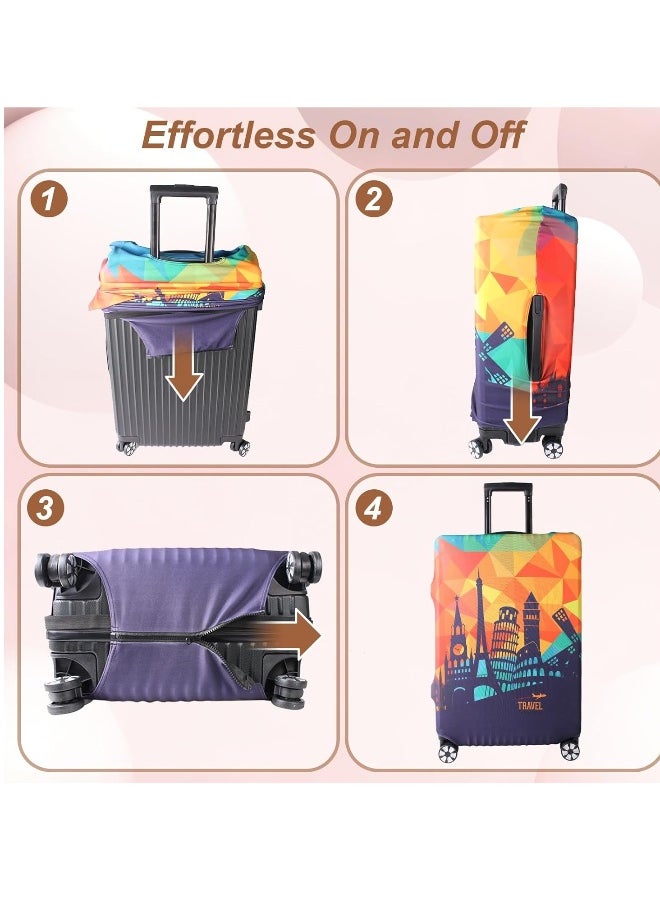 Generic Explore Land Travel Luggage Cover Trolley Case Protective Cover Fits 27 Inch Luggage Modern City, M 23 27 inch luggage  - Image 4