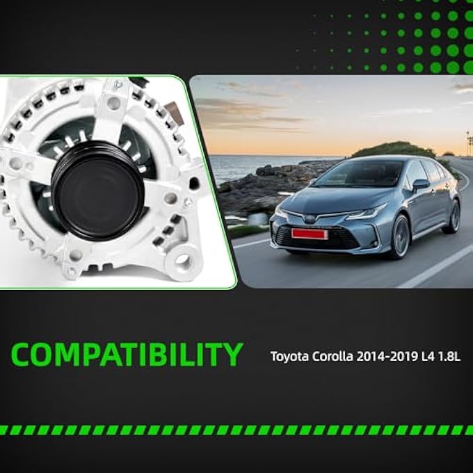 LEAPTREND Alternator fit for Toyota Corolla 2014-2019 L4 1.8L Replace 2138297 213-8297 2614390 270600T230 27060-0T230 40040169 400-40169 420230 90225673 90-22-5673 AVA0182 FG12T050 11693 - Image 2