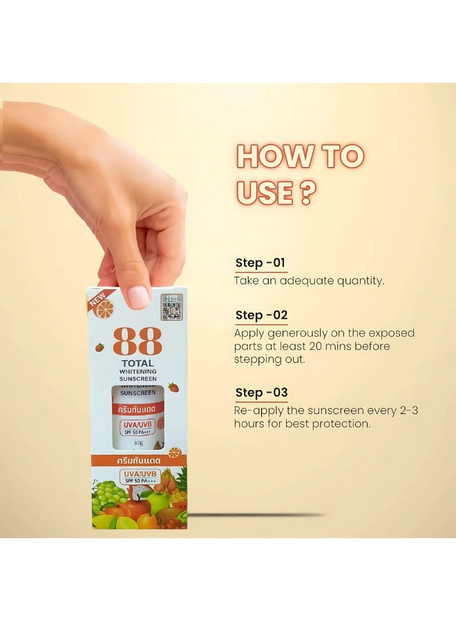 88 Total Whitening Sunscreen SPF50 PA+++   ( 80g ) - Image 4