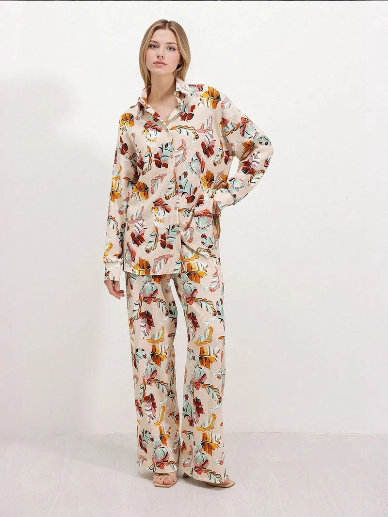 BDART Textured Long Sleeve Knit Shirt & Pants Knitted Co-ord Set