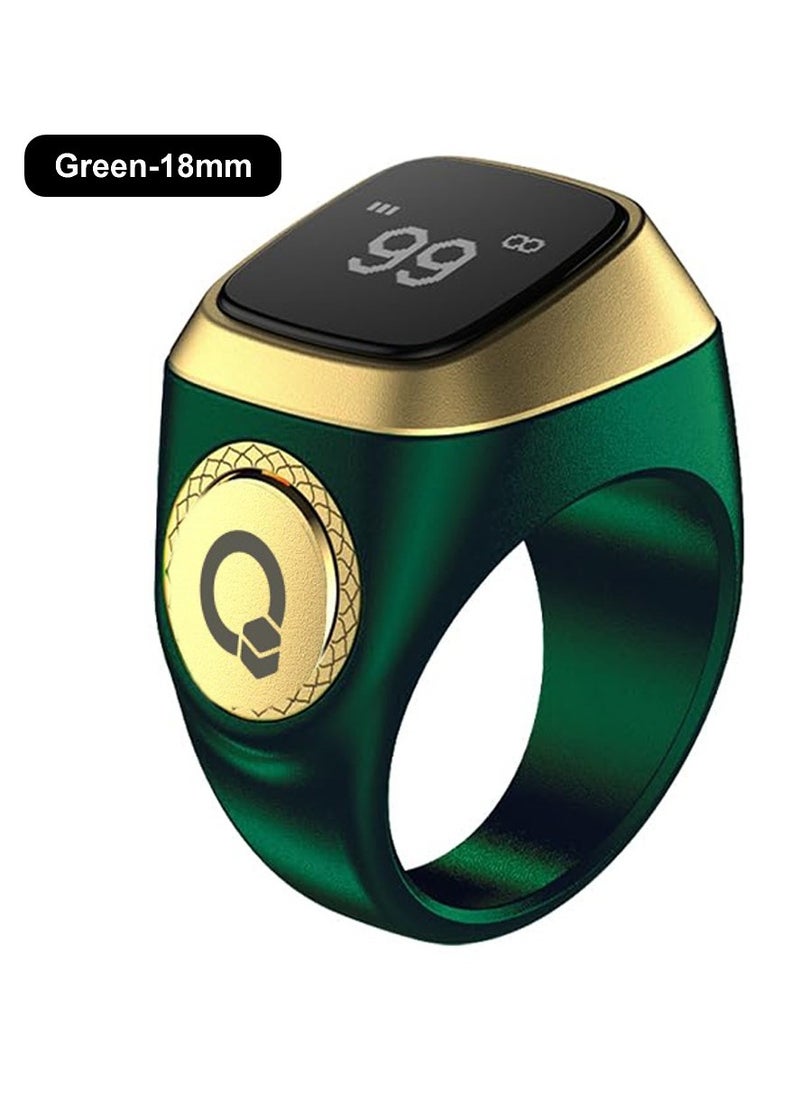 Generic - Prayer Smart Ring, Lucky Ring, Watch Ring, Smart Tasbih Beads Ring, with Prayer Counters, 5 Prayer Time Reminders, Prayer Direction Indicator Guide, Large Battery, OLED Display, Azan Alarm Clock, Tasbih Beads Ring, Fashion, Cool, TBSoon iQIBLA Zikr Ring - Image 1