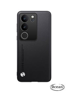 VIVO V29 5G Case Cover, PU leather + TPU Soft Frame Protective Cover, Special Leather Texture Phone Case, Anti-Fingerprint Anti-Scratch All-Inclusive Lens Protection Back Cover for VIVO V29 5G, Black