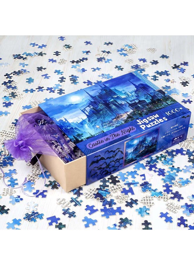 Ingooood Tranquil Series- Castle in The Night- Basswood Jigsaw Puzzles 1000 Pieces for Adult - Image 2