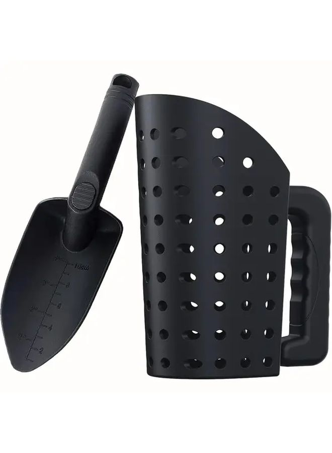 Black Heavy Duty Metal Detector Kit with Shovel for Treasure Hunting Beach Shell Collecting - Image 4