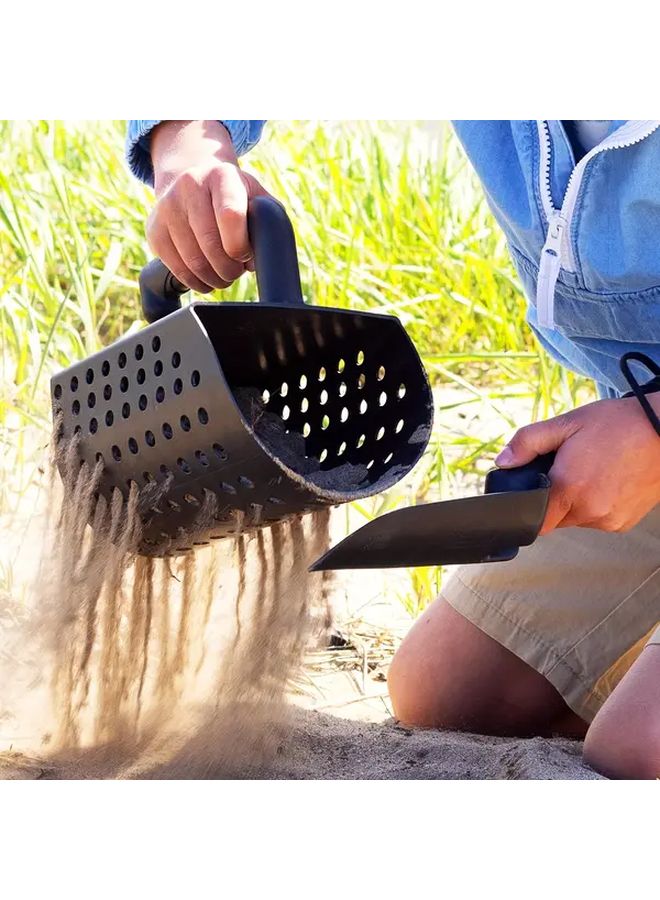 Black Heavy Duty Metal Detector Kit with Shovel for Treasure Hunting Beach Shell Collecting - Image 1