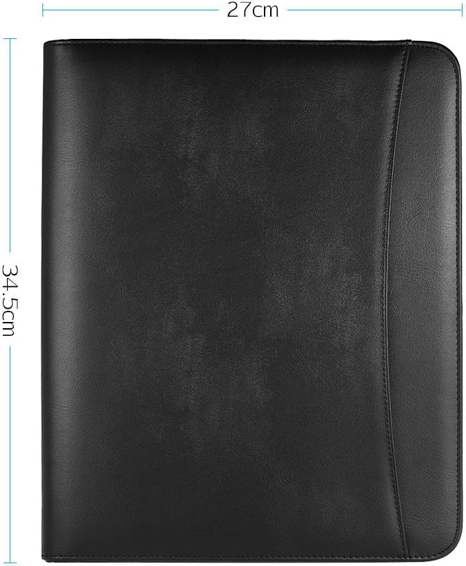 LiebeWH PU Leather Portfolio, Business Padfolio Organizer A4 File Holder for Men Women, Simple and Elegant Design, Multi Pocket with Zippered Enclosure, Fresh Graduates Interviews - Image 2