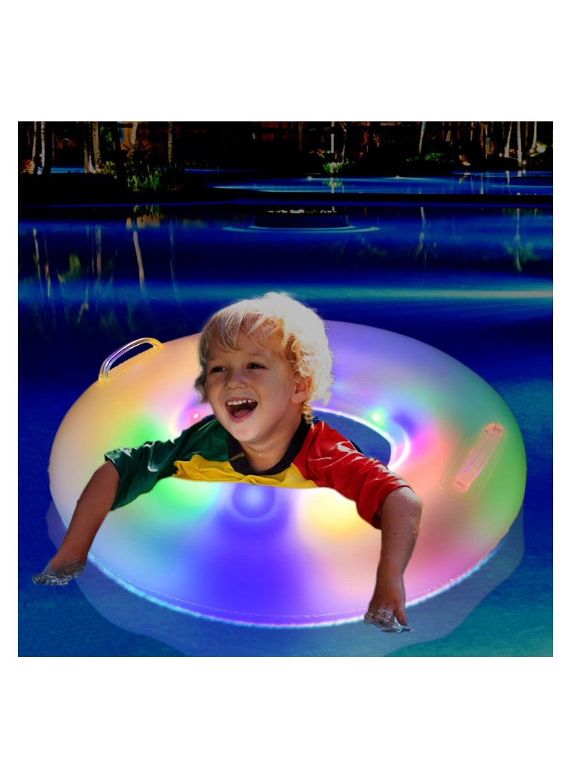 SYOSI SYOSI LED Inflatable Pool Float, Adult Pool Float Tube, LED Pool Swim Ring, Water Fun Large Blow Up Summer Beach Swimming Raft, for Kids - Image 5