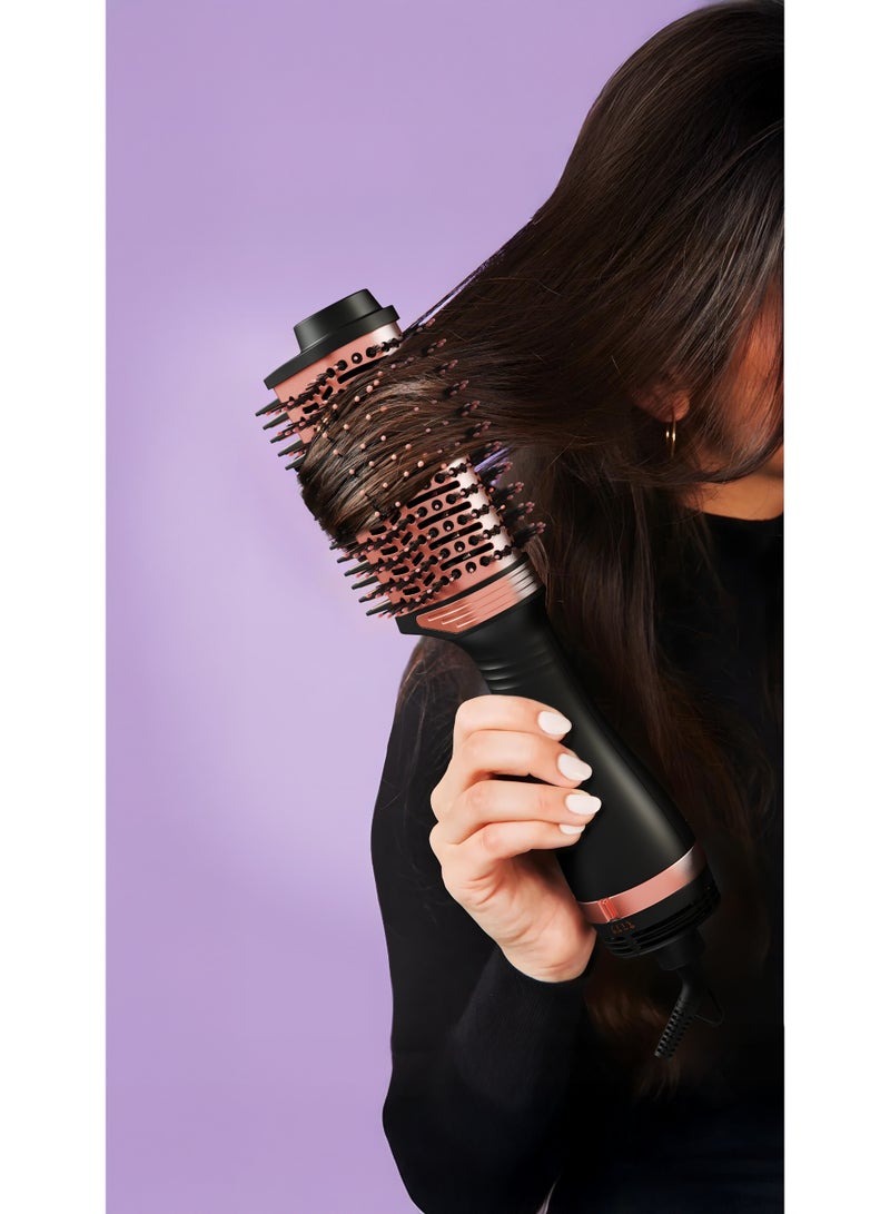 GREEN LION Viora 1200W Hair Styler | PTC Heating Technology | 3 Heat Settings | 360° Swivel Cord | LED Indicator | Round Brush Bristles - Black - Image 3