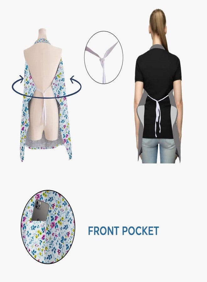 ZIKKU 100% Cotton Nursing Cover for Breastfeeding, Soft and Breathable, Feeding Apron/Cover for Nursing Moms, Lightweight and Comfortable Maternity Breastfeeding Cover with Mobile Pocket (White Flower) - Image 5
