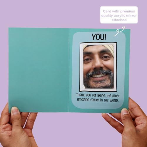 Oye Happy أوي هابي سوبر داد هامبر – مجموعة هدايا للأب مع بطاقة مرآة، ميدالية، سلسلة مفاتيح، شهادة أفضل أب وشريط | هدية مدروسة للأب، هدية عيد ميلاد وتقدير للأب - Image 4