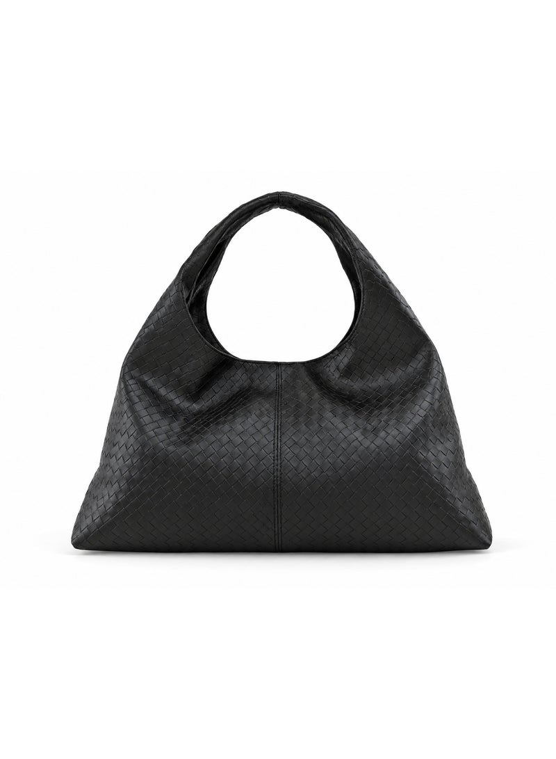 Gaya Elara Woven Shoulder Bag – 13" Laptop & Everyday Shoulder Bag Black - Image 1