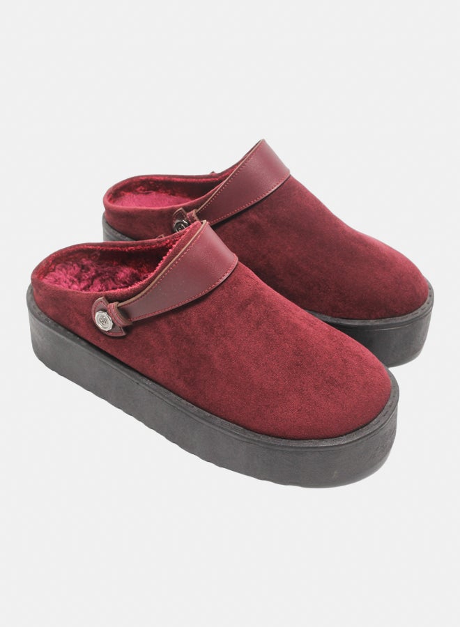 Glitter Women Slippers - Burgundy - Image 1