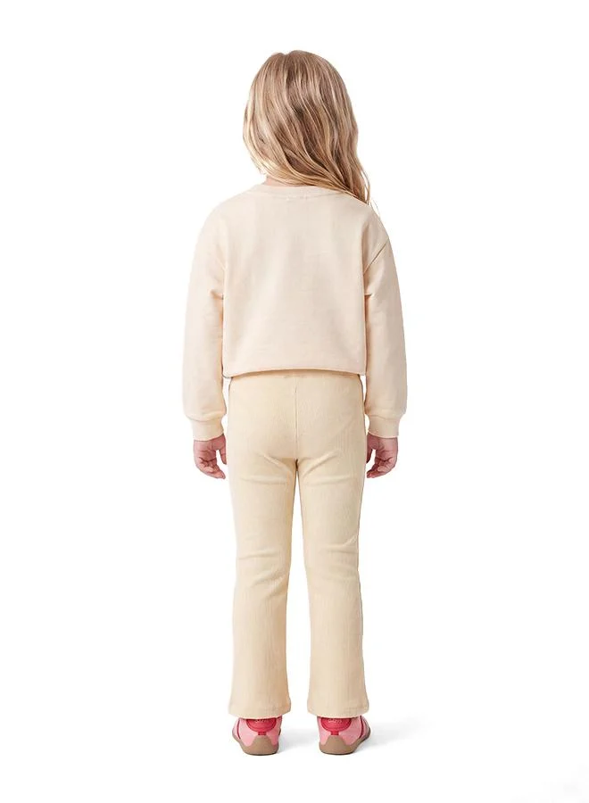 كوتون Ribbed Flared Leggings