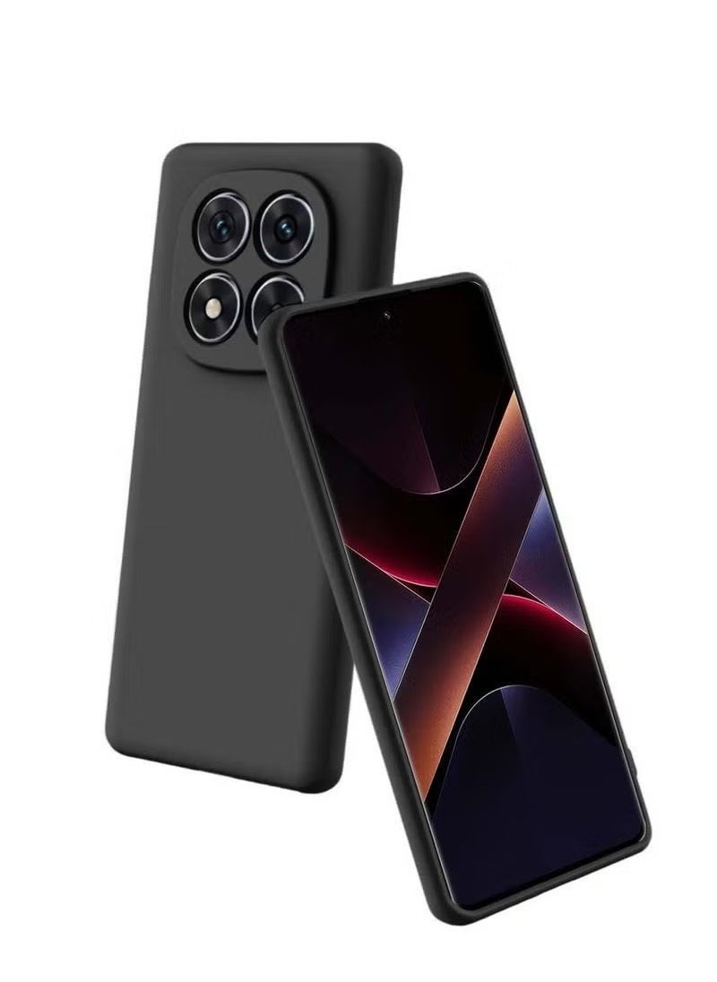 راكسوم جراب سيليكون سائل ناعم فاخر لهاتف Xiaomi Poco X7 5G 2025 - أسود | جراب حماية رفيع مقاوم للصدمات | ملمس ناعم الملمس | مقاوم لبصمات الأصابع | حماية كاملة للحواف والكاميرا - Image 3
