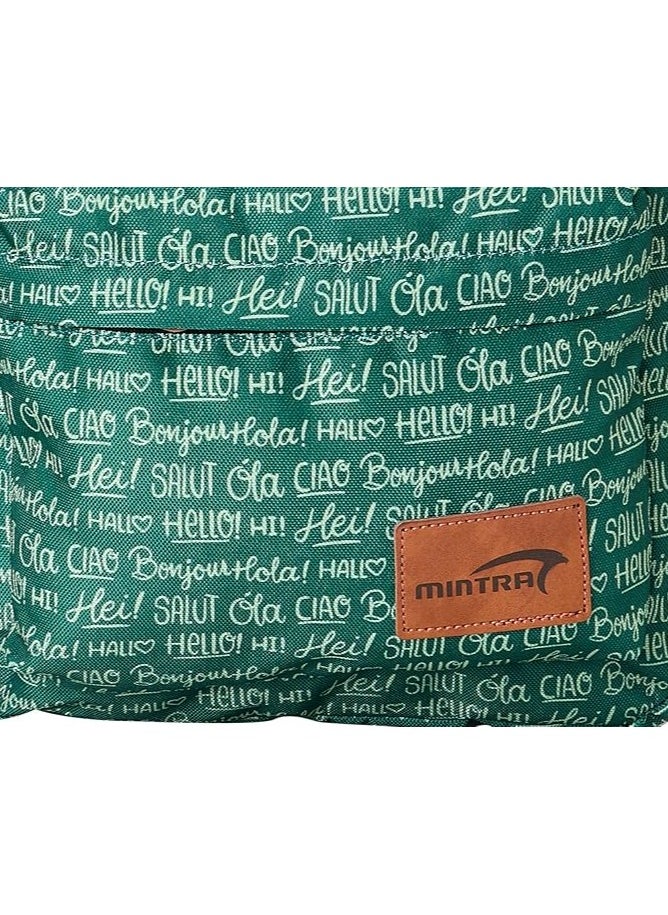 Mintra - Polyester Letter-Print Unisex Waterproof School Backpack - Image 1