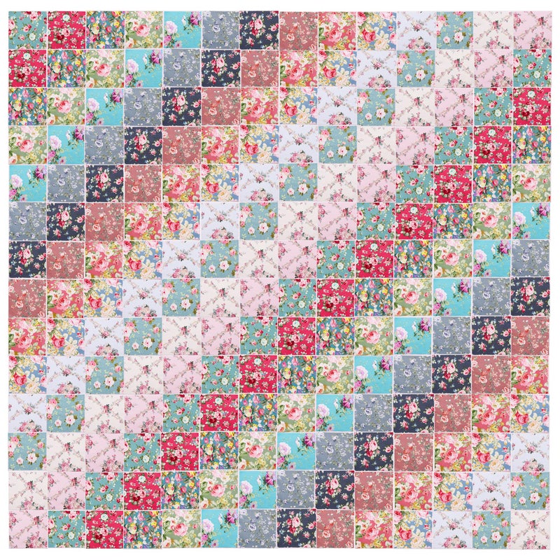 Hanjunzhao 84 Pcs Cotton Fabric Quilt Squares 5x5 inch, Charm Packs for Quilting 5 inch Clearance, 5" Charm Squares - for Quilting, Sewing, Birthday Valentine's Party Decor, and Crafts, Retro Floral - Image 5