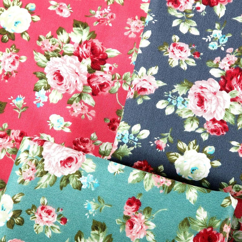 Hanjunzhao 84 Pcs Cotton Fabric Quilt Squares 5x5 inch, Charm Packs for Quilting 5 inch Clearance, 5" Charm Squares - for Quilting, Sewing, Birthday Valentine's Party Decor, and Crafts, Retro Floral - Image 4