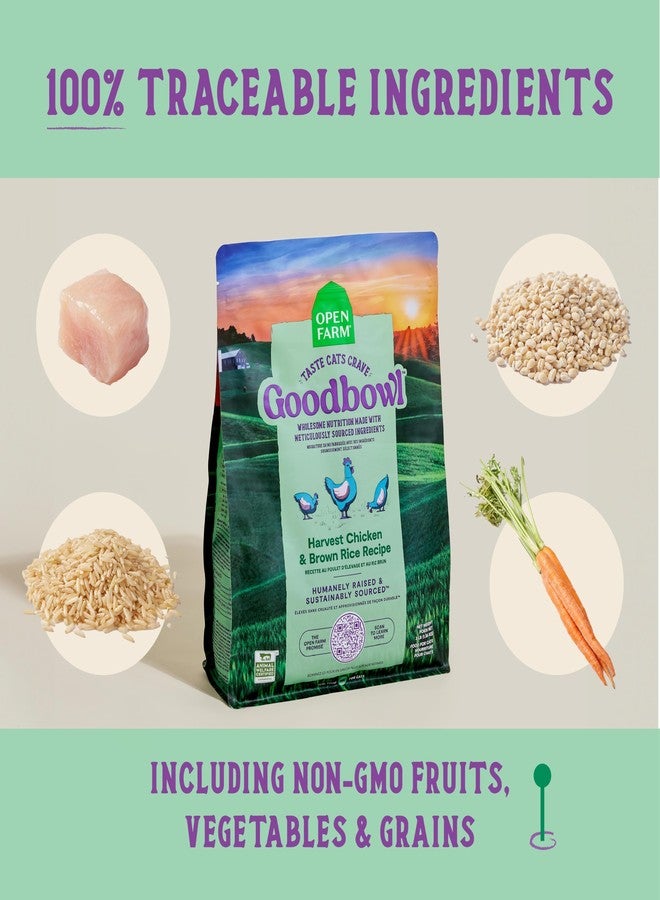 Open Farm Goodbowl, Protein Rich Dry Cat Food Made from Meticulously Sourced Simple Ingredients, Harvest Chicken & Brown Rice Recipe, 7lb Bag (112oz Bag) - Image 5