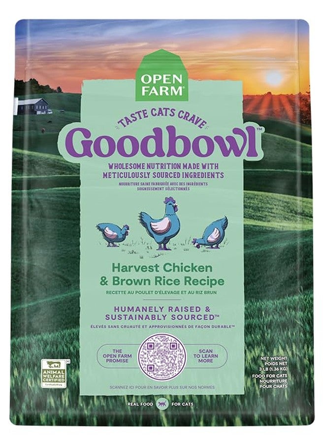 Open Farm Goodbowl, Protein Rich Dry Cat Food Made from Meticulously Sourced Simple Ingredients, Harvest Chicken & Brown Rice Recipe, 7lb Bag (112oz Bag) - Image 3