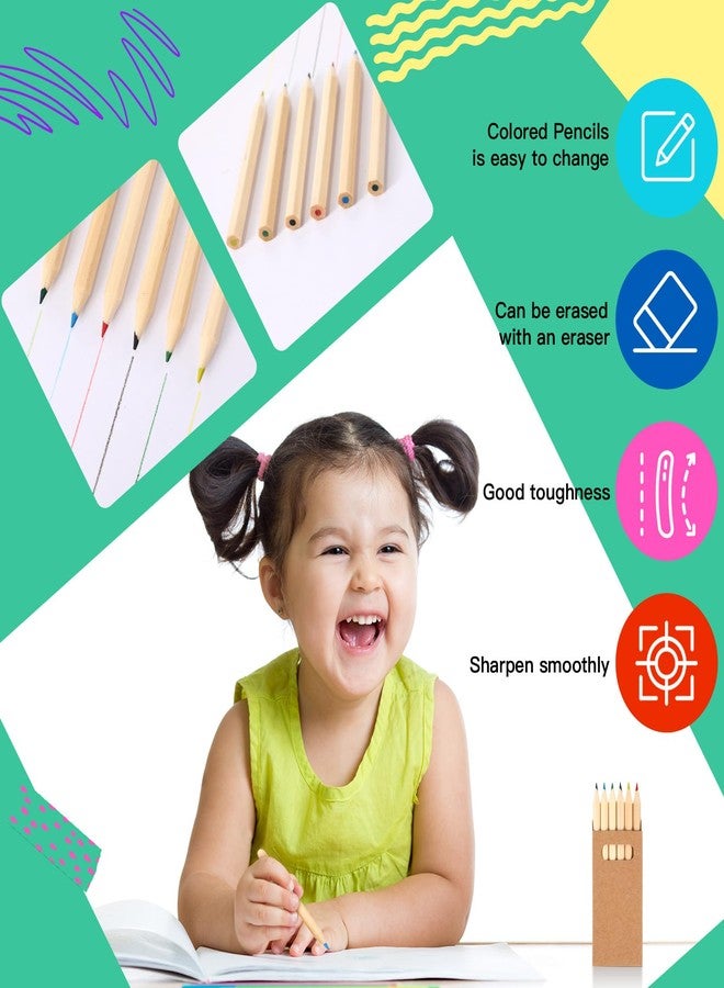 Faccito 100 Packs Mini Drawing Colored Pencils for Kids 3.5 Inch Portable Short Fat 6 Different color Pre Sharpened Pencils in Bulk for Children Painting Classroom School Supplies - Image 5
