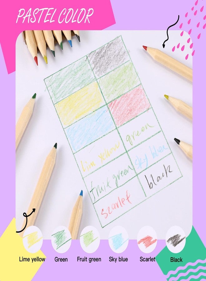 Faccito 100 Packs Mini Drawing Colored Pencils for Kids 3.5 Inch Portable Short Fat 6 Different color Pre Sharpened Pencils in Bulk for Children Painting Classroom School Supplies - Image 3