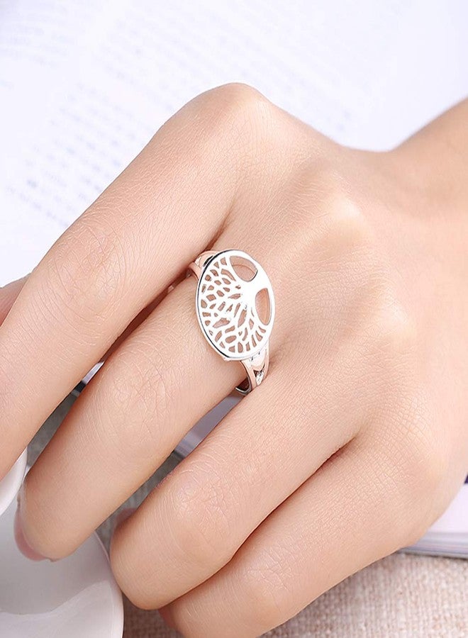 Cutesmile Fashion Jewelry 925 Sterling Silver Tree of Life Ring Jewelry Wedding Women Cute Size 6-9 (6) - Image 4