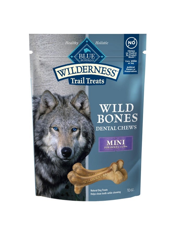 Blue Buffalo Wilderness Wild Bones Grain-Free Dental Chews Dog Treats, Mini, 10-oz Bag - Image 1