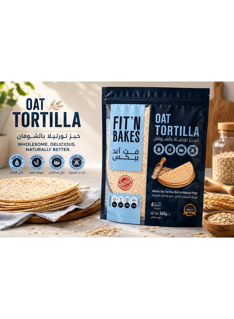 FIT 'N Bakes Oat Tortilla Bread 360g (Oat) - Image 3