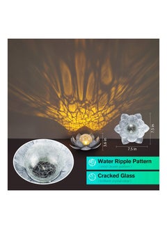 SYOSI Outdoor Garden Solar Lights, Crackle Globe Glass Lotus Solar Light Waterproof LED Metal Flower Lights Solar Powered Lotus Garden Lights  for Patio,Lawn,Walkway,Tabletop,Ground Outdoor Decor  - Image 3