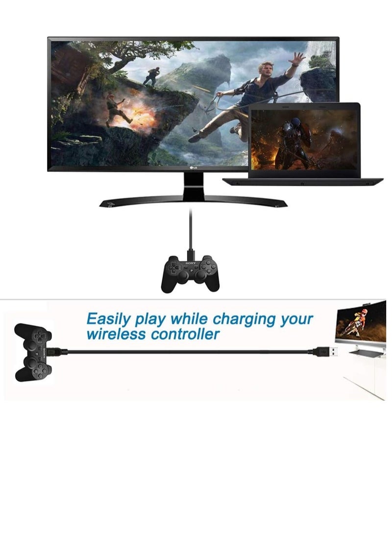 YOKA - PS3 Charger Cable, 2m PS3 Controller Charging Cord,Mini USB Cable for Playstation 3 Controller,DualShock 3 SIXAXIS,PS3 Slim Data Mini-B Charger Wire PS 3 Move,TI84 Plus CE,PS3 Charging Cables - Image 1
