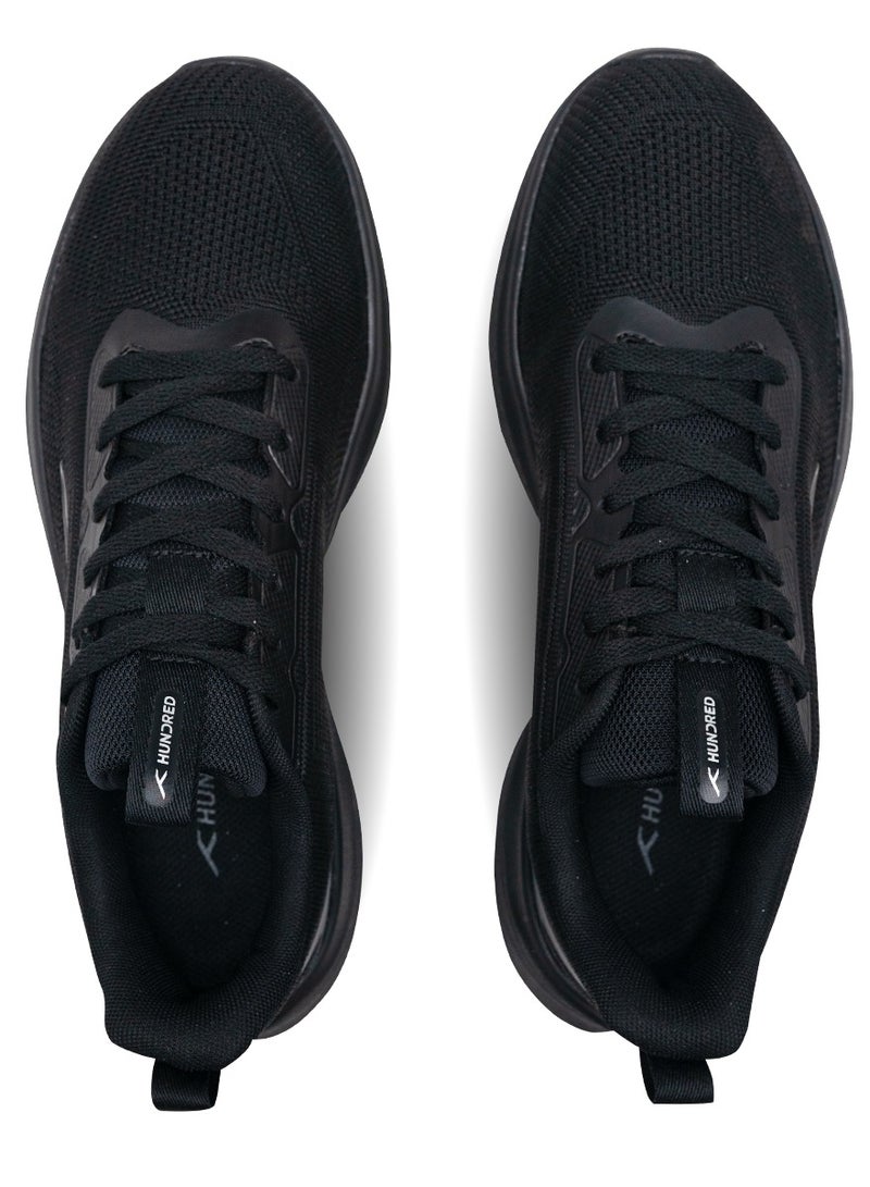 Hundred Smoothrun Multipurpose Sports Shoes, Black, Size EUR 41, HyperKnit Upper, D-Soft Cushion - Image 3