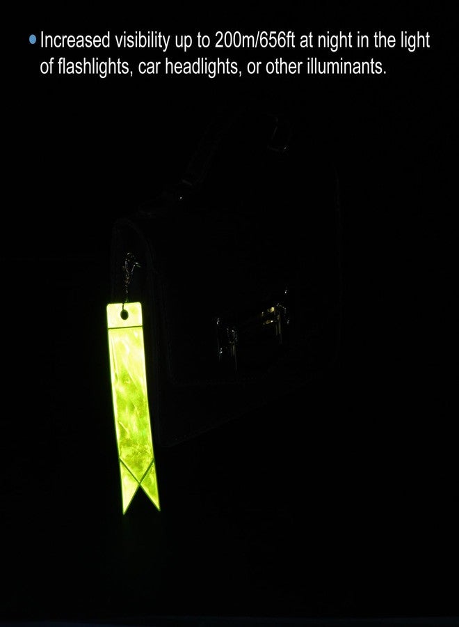 PATIKIL Safety Reflector, 2 Pack Tag Pendant PVC Reflective Gear Lobster Clasp for Backpack Bag Jacket, Fluorescent Yellow - Image 4