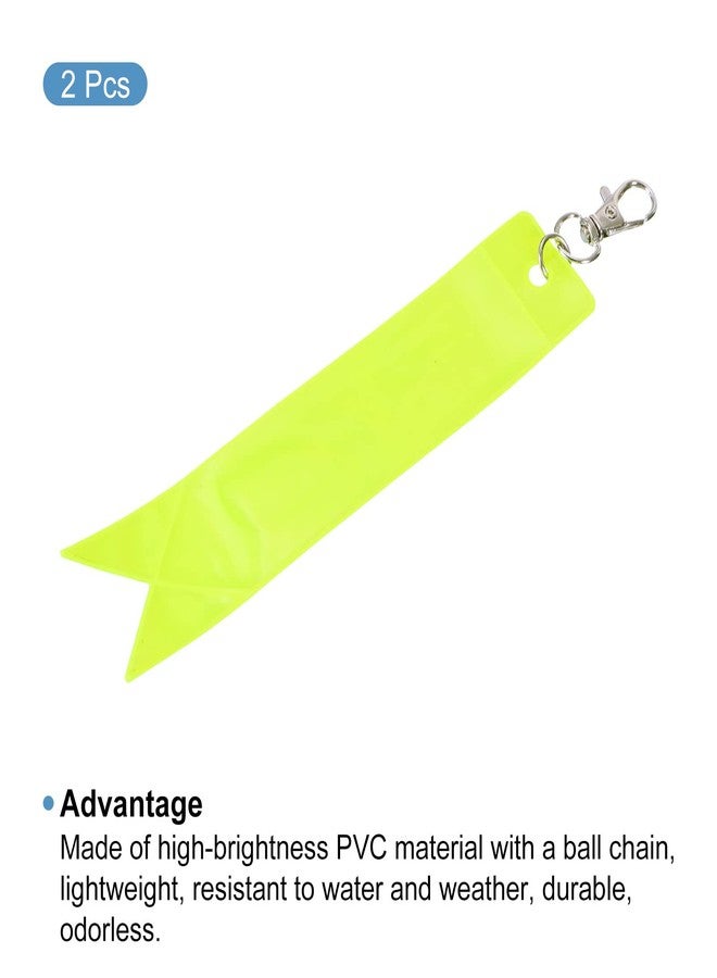 PATIKIL Safety Reflector, 2 Pack Tag Pendant PVC Reflective Gear Lobster Clasp for Backpack Bag Jacket, Fluorescent Yellow - Image 3