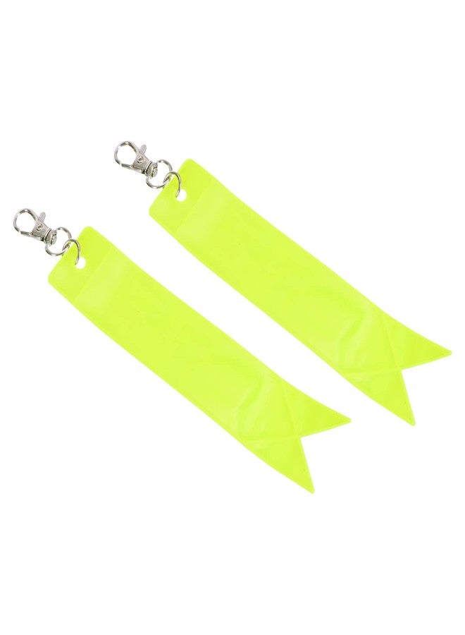 PATIKIL Safety Reflector, 2 Pack Tag Pendant PVC Reflective Gear Lobster Clasp for Backpack Bag Jacket, Fluorescent Yellow - Image 1
