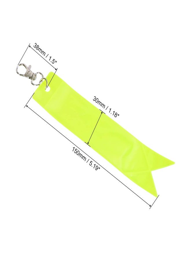 PATIKIL Safety Reflector, 2 Pack Tag Pendant PVC Reflective Gear Lobster Clasp for Backpack Bag Jacket, Fluorescent Yellow - Image 2