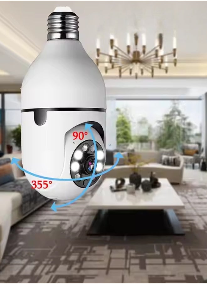 Generic - Light Bulb Security Camera Wireless Outdoor Indoor 5G WiFi Cameras for Home Security 360 degree action camera Motion Detection and Alarm Two-Way Talk Color Night Vision ﻿ - Image 1