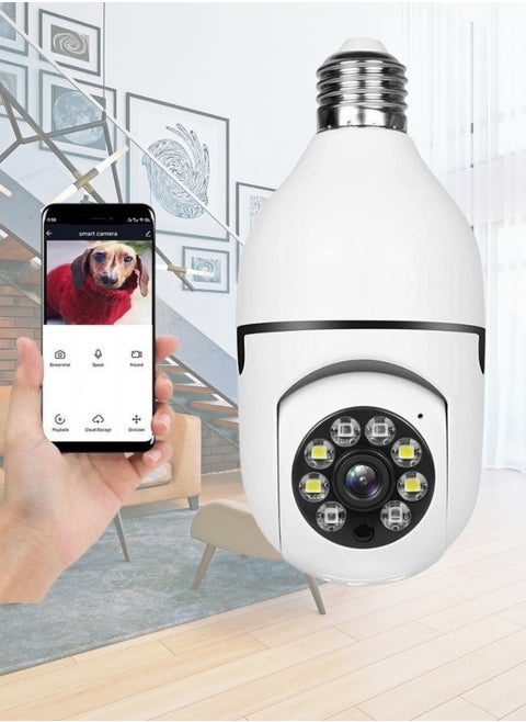 Light Bulb Security Camera Wireless Outdoor Indoor 5G WiFi Cameras for Home Security 360 degree action camera Motion Detection and Alarm Two-Way Talk Color Night Vision ﻿