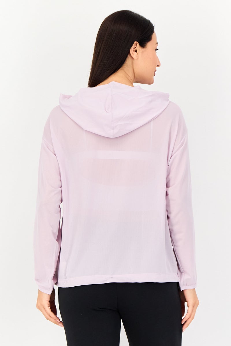 Nike بلوزة رياضية نسائية بأكمام طويلة مناسبة في الهواء الطلق، وردية - Image 2