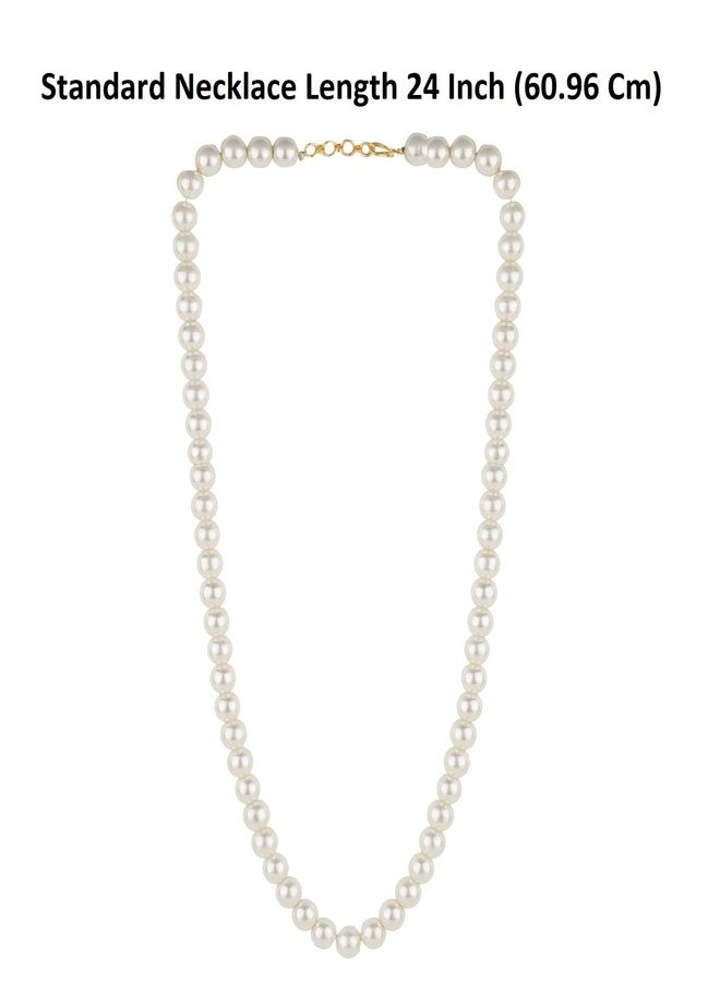Efulgenz Handcrafted Single Line Strand Statement Necklace Mala for Women & Girls (White), Valentine Gift - Image 5