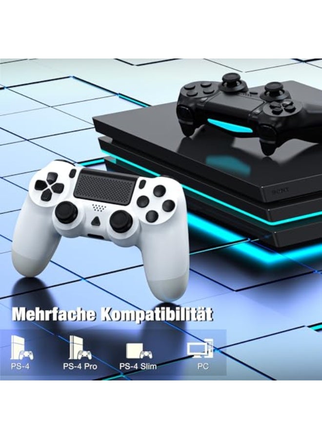 وحدة تحكم لاسلكية P4، جهاز تحكم للألعاب لـ P4/Pro/Slim/PC - أسود وأبيض، مع خيار التربو، زر العودة، اهتزاز مزدوج، مستشعر جيروسكوب بـ 6 محاور ولوحة لمس، عبوة مكونة من 2 - Image 5