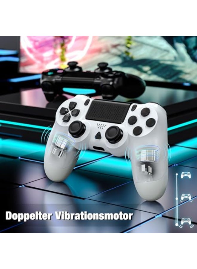 وحدة تحكم لاسلكية P4، جهاز تحكم للألعاب لـ P4/Pro/Slim/PC - أسود وأبيض، مع خيار التربو، زر العودة، اهتزاز مزدوج، مستشعر جيروسكوب بـ 6 محاور ولوحة لمس، عبوة مكونة من 2 - Image 3