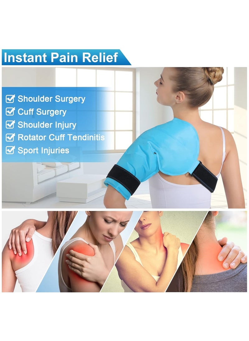 Ru syanl - Shoulder Ice Pack Rotator Cuff Cold Therapy for Injuries Reusable Gel Cold Pack Wrap for Left or Right Shoulder and Arm Instant Pain Relief for Bursitis and Swelling (Soft Plush Lining) - Image 1