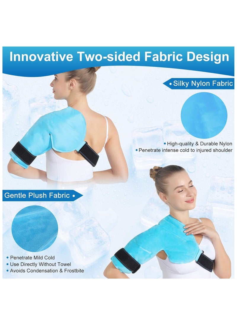 Ru syanl - Shoulder Ice Pack Rotator Cuff Cold Therapy for Injuries Reusable Gel Cold Pack Wrap for Left or Right Shoulder and Arm Instant Pain Relief for Bursitis and Swelling (Soft Plush Lining) - Image 1