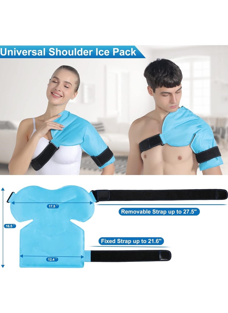 Ru syanl - Shoulder Ice Pack Rotator Cuff Cold Therapy for Injuries Reusable Gel Cold Pack Wrap for Left or Right Shoulder and Arm Instant Pain Relief for Bursitis and Swelling (Soft Plush Lining) - Image 1