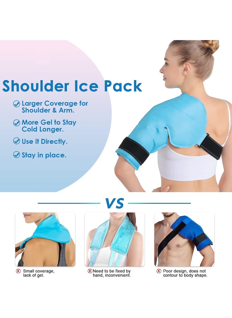Ru syanl - Shoulder Ice Pack Rotator Cuff Cold Therapy for Injuries Reusable Gel Cold Pack Wrap for Left or Right Shoulder and Arm Instant Pain Relief for Bursitis and Swelling (Soft Plush Lining) - Image 1