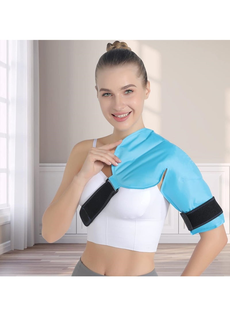 Ru syanl - Shoulder Ice Pack Rotator Cuff Cold Therapy for Injuries Reusable Gel Cold Pack Wrap for Left or Right Shoulder and Arm Instant Pain Relief for Bursitis and Swelling (Soft Plush Lining) - Image 1